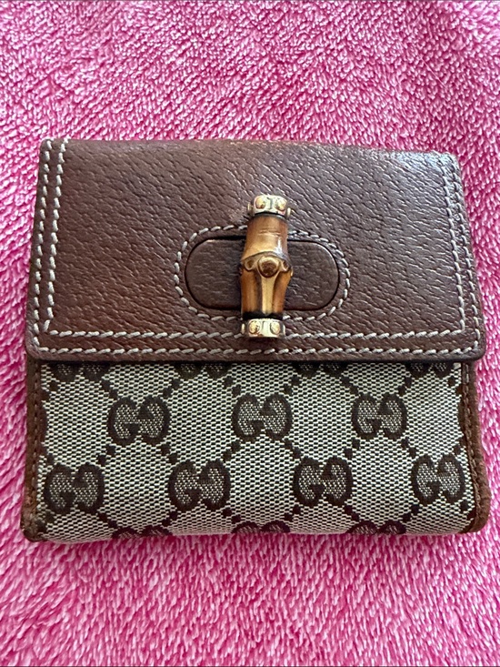 Gucci Handbags - Gucci Brown/Tan GG Canvas Bamboo Trim Crossbody